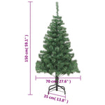 HKH Árvore de Natal Artificial de 380 Ramos com Suporte