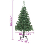 HKH Árvore de Natal Artificial de 910 Ramos com Suporte em Aço