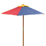 HKH Mesa Piquenique Infantil + Bancos/guarda-sol Madeira Multicor - Multicolor