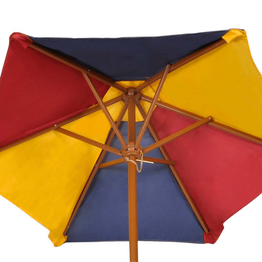 HKH Mesa Piquenique Infantil + Bancos/guarda-sol Madeira Multicor - Multicolor