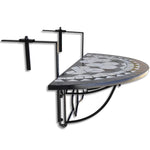 HKH Mesa de Varanda Suspensa Mosaico Preto e Branco - Multicolor