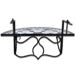 HKH Mesa de Varanda Suspensa Mosaico Preto e Branco - Multicolor