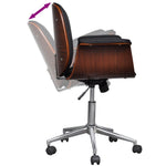HKH Silla con Brazos Giratoria de Madera Curvada y Cuero Sintético