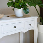 HKH Tocador/Mesa Auxiliar con Tres Cajones - Blanco