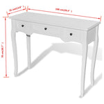 HKH Tocador/Mesa Auxiliar con Tres Cajones - Blanco