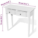 HKH Tocador/mesa auxiliar con dos cajones - Blanco
