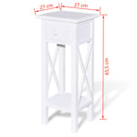 HKH Mesa Auxiliar con Cajón - Blanco