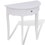 HKH Mesa de Apoio Meia-lua com Gaveta - Branco