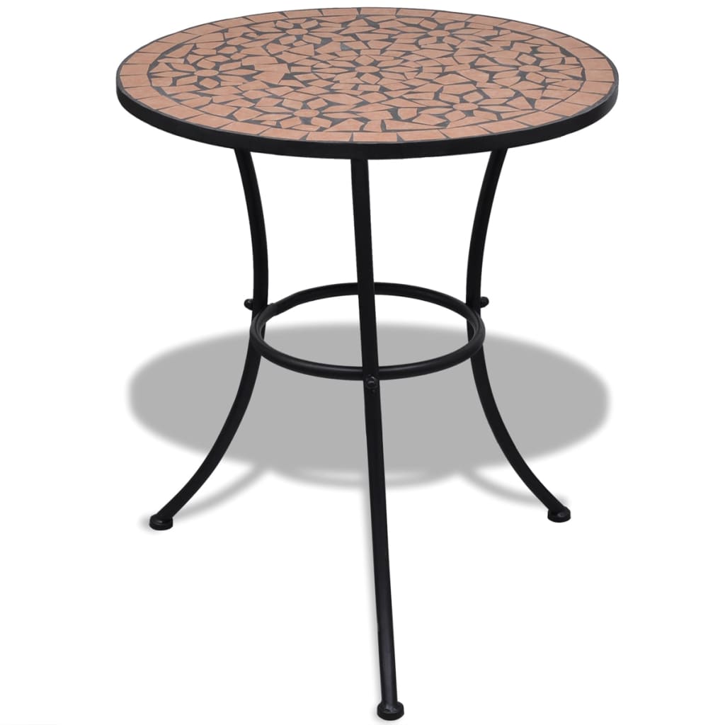 HKH Mesa de Bistrô 60 Cm Mosaico Cor Terracota - Marrom