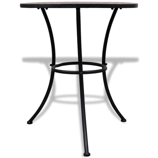 HKH Mesa de Bistrô 60 Cm Mosaico Cor Terracota - Marrom