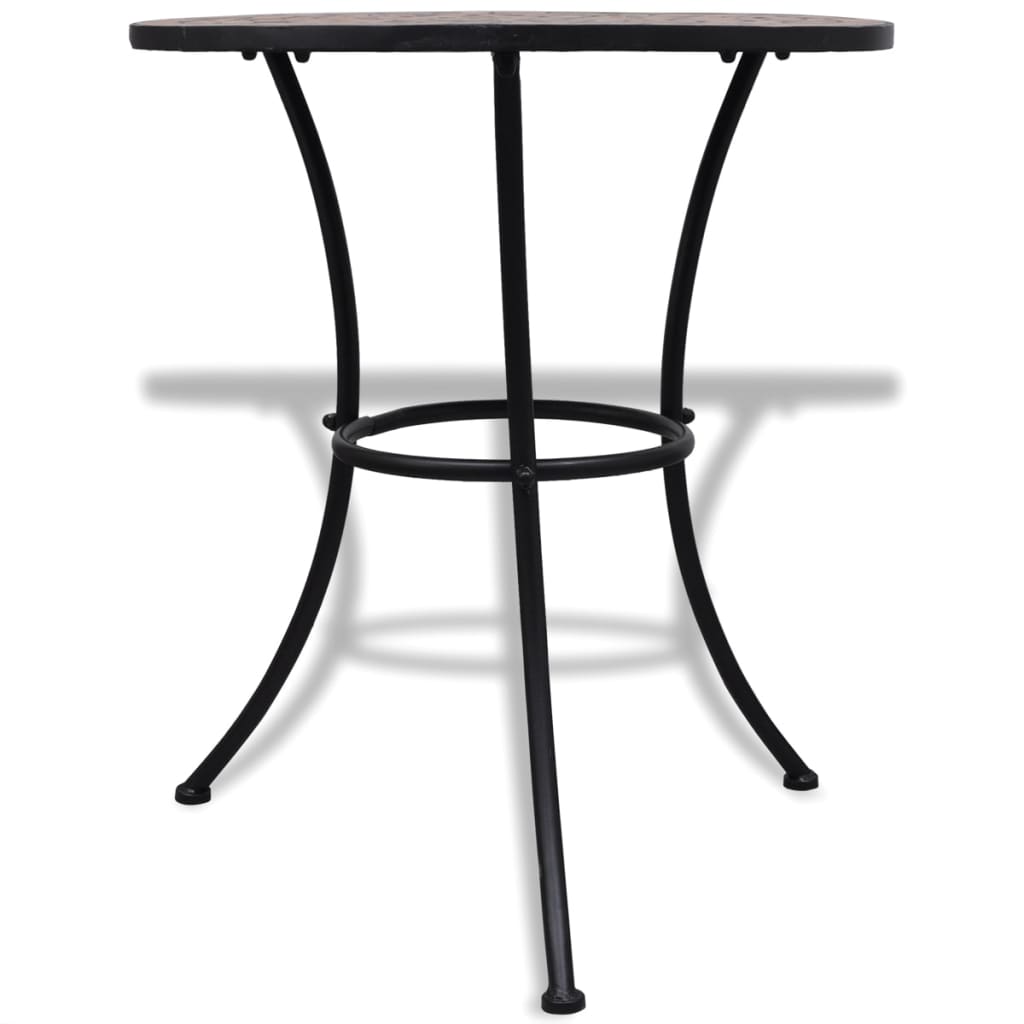HKH Mesa de Bistrô 60 Cm Mosaico Cor Terracota - Marrom
