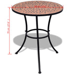 HKH Mesa de Bistrô 60 Cm Mosaico Cor Terracota - Marrom
