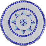 HKH Mesa de Bistrô 60 Cm Mosaico e Branco - Azul