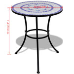HKH Mesa de Bistrô 60 Cm Mosaico e Branco - Azul