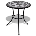 HKH Mesa de Bistrô 60 Cm Mosaico e Branco - Preto