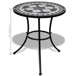 HKH Mesa de Bistrô 60 Cm Mosaico e Branco - Preto