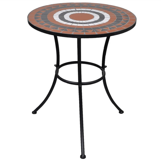 HKH Mesa de Bistrô 60 Cm Mosaico Terracota e - Branco