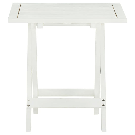 HKH Mesa de Bistrô 46x46x47 Cm Madeira de Acácia Sólida Branco - Marrom