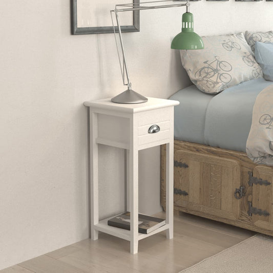HKH Mesa de Cabeceira com 1 Gaveta - Branco