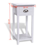 HKH Mesa de Cabeceira com 1 Gaveta - Branco