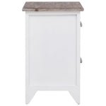 HKH Mesa de Cabeceira com 2 Gavetas 2 Pcs Castanho e - Branco