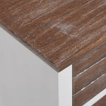 HKH Mesa de Cabeceira com 2 Gavetas 2 Pcs Castanho e - Branco