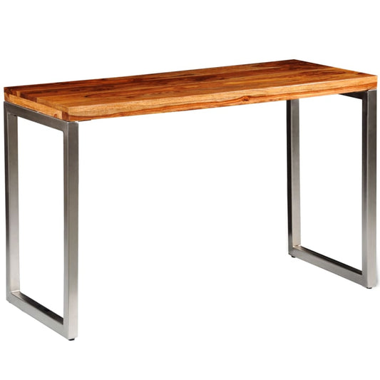 HKH Mesa de Comedor/escritorio Patas de Acero en Madera Maciza