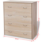 HKH Aparador en derivados de madera, Mdf 60 X 30,5 X 71 Cm - Roble