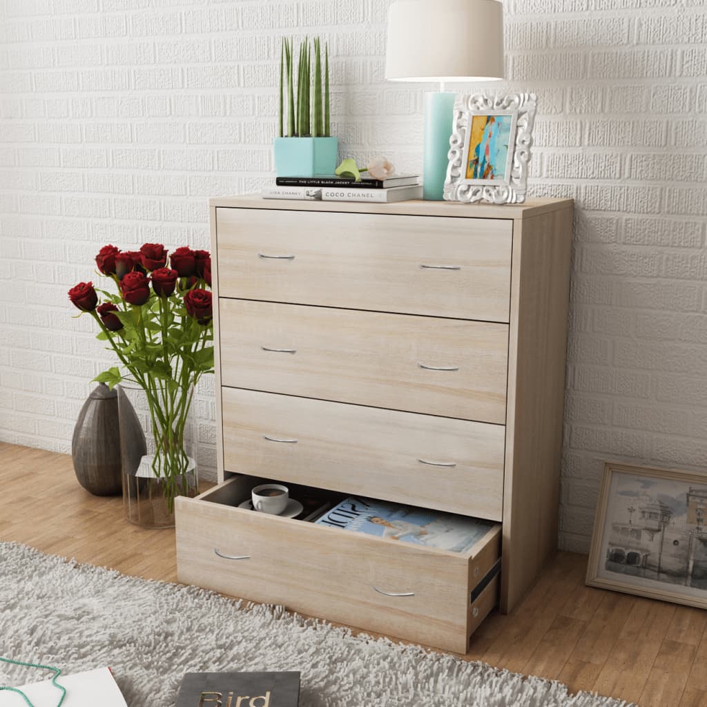 HKH Aparador en derivados de madera, Mdf 60 X 30,5 X 71 Cm - Roble