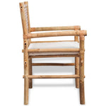 HKH 3 Pcs Conjunto Bistrô com Almofadões em Bambu - Marrom