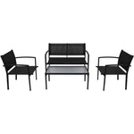 HKH 4 Pcs Conjunto Lounge para Jardim Textilene - Preto