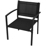 HKH 4 Pcs Conjunto Lounge para Jardim Textilene - Preto