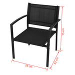 HKH 4 Pcs Conjunto Lounge para Jardim Textilene - Preto