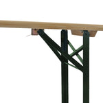 HKH Mesa de Cerveja Dobrável C/ 2 Bancos 220 Cm Madeira de Abeto - Marrom