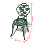 HKH 3 Pcs Conjunto Bistrô Alumínio Fundido - Verde