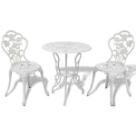 HKH 3 Pcs Conjunto Bistrô Alumínio Fundido - Branco
