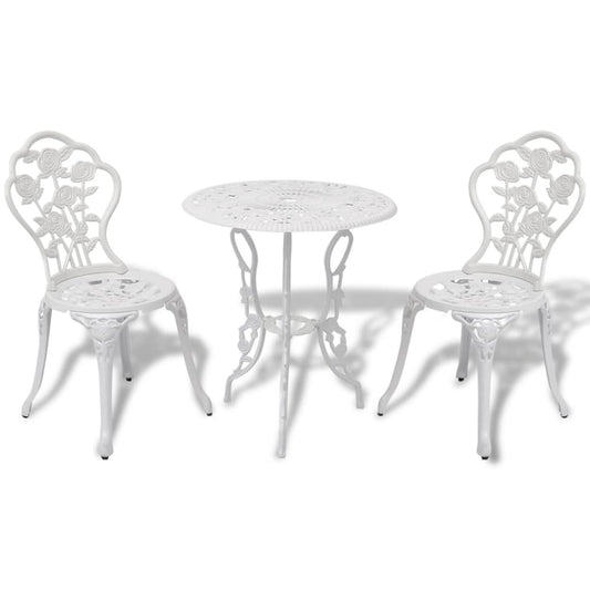 HKH 3 Pcs Conjunto Bistrô Alumínio Fundido - Branco