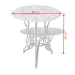 HKH 3 Pcs Conjunto Bistrô Alumínio Fundido - Branco