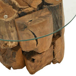 HKH Mesa de Centro 60 Cm em Madeira Flutuante de Teca Maciça