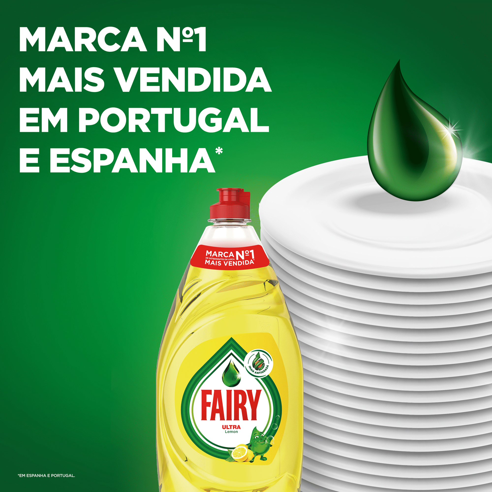 Detergente Manual Loiça Fairy Ultra Limão, 520 ml