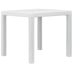 HKH Mesa de Jardim Plástico com Aspeto de Vime - Branco