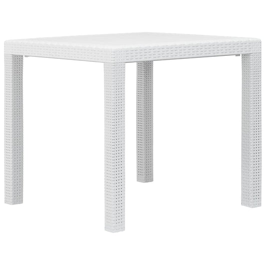 HKH Mesa de Jardim Plástico com Aspeto de Vime - Branco