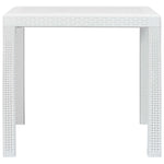 HKH Mesa de Jardim Plástico com Aspeto de Vime - Branco