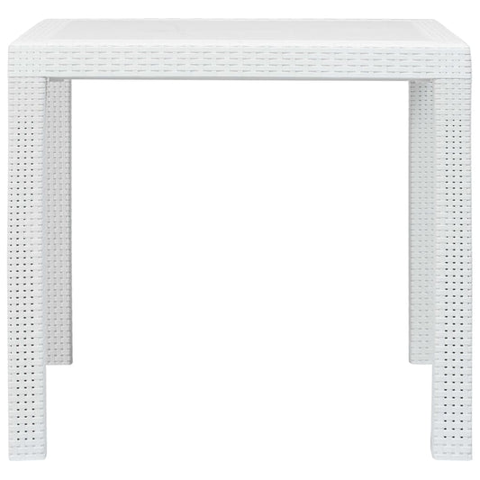 HKH Mesa de Jardim Plástico com Aspeto de Vime - Branco