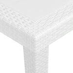 HKH Mesa de Jardim Plástico com Aspeto de Vime - Branco