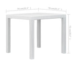 HKH Mesa de Jardim Plástico com Aspeto de Vime - Branco