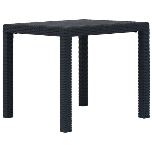 HKH Mesa de Jardim Plástico C/ Aspeto de Vime - Antracite