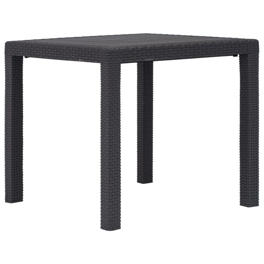 HKH Mesa de Jardim Plástico Castanho com Aspeto de Vime - Marrom