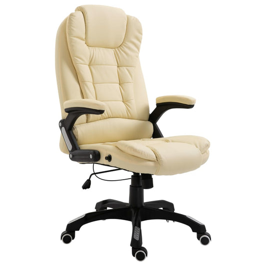 HKH Cadeira de Escritório em Couro Artificial - Creme