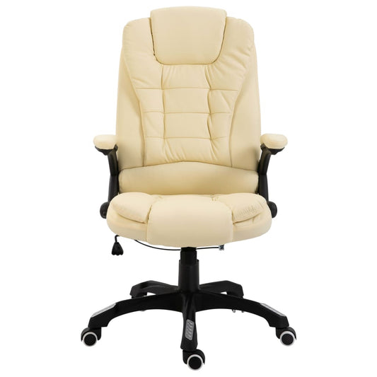 HKH Cadeira de Escritório em Couro Artificial - Creme